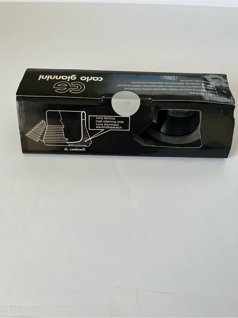 Star Trek Carlo Giannini NWT Vintage Black and Metal Espresso Cup and Saucer Set